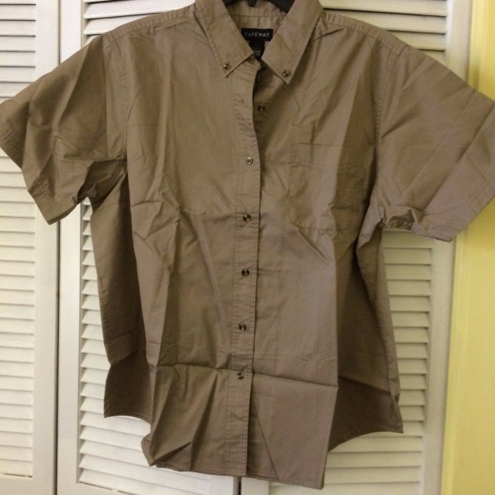 Uniform shirt women's 4XL  short sleeve khaki tan